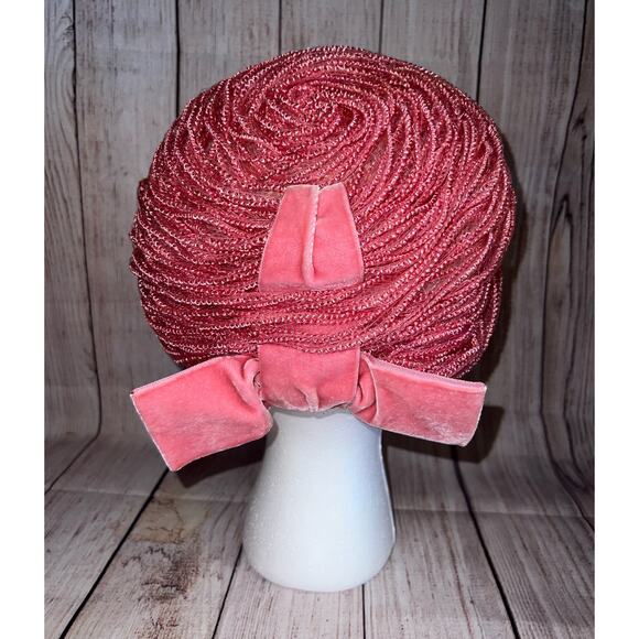 Vintage Mr. John Jr Turban Bow Hat 50s 60s Retro Pinup Pin Up Rockabilly Pink - Picture 3 of 11